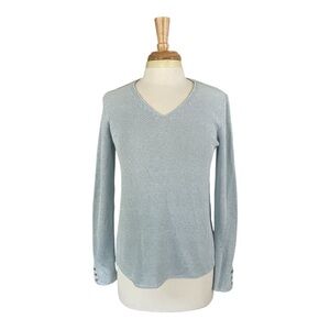 J McLaughlin Elegant V-Neck Sweater in Light Blue